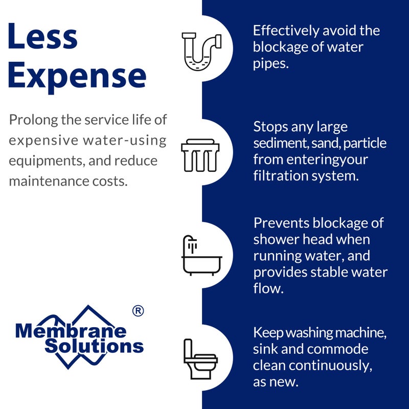 Membrane Solutions 5 Micron 10" x 2.5" Sediment Water Filter Replacement Cartridge for Any Water Filter 10 x 2.5 inch Whole House RO System, Compatible with GE FXUSC, AP110, WHKF-GD05-6 Pack - Image 5
